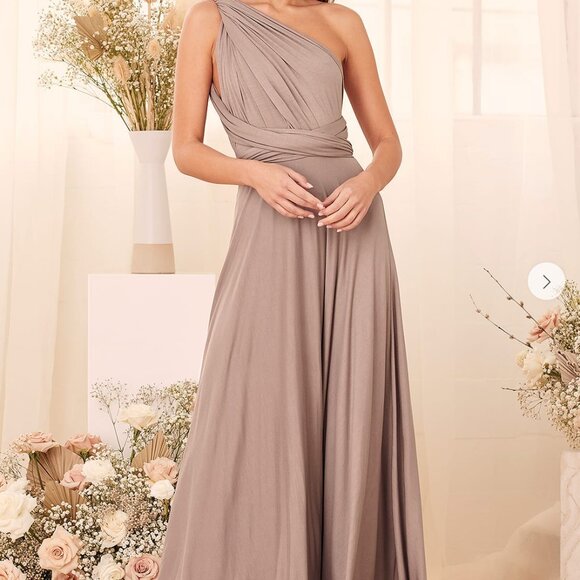 Tricks of the Trade Taupe Convertible Maxi Dress - Picture 5 of 6